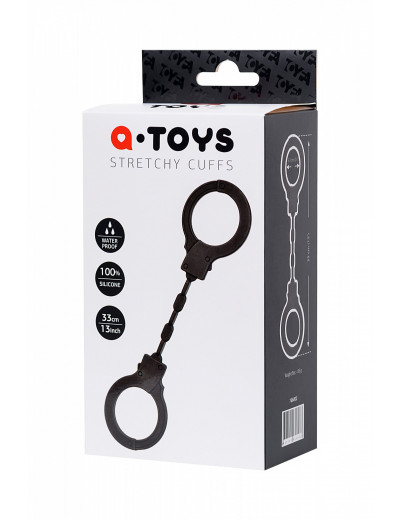 Силиконовые наручники A-Toys черные 33 см 766002